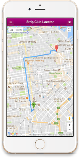 Strip club locator app